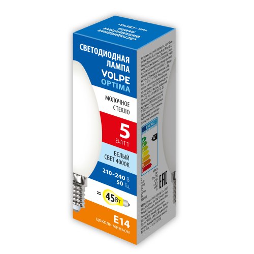 LED-C35-5W-4000K-E14-FR-SLF Лампа светодиодная. Форма свеча. матовая. Белый свет 4000K. ТМ Volpe