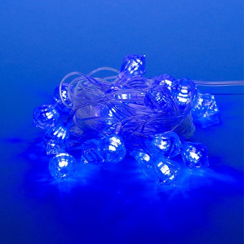 ULD-S0280-020-DTA BLUE IP20 DIAMONDS Гирлянда светодиодная Бриллианты. с контроллером. 2.8м. 20 светодиодов. Синий свет. Провод прозрачный. TM Uniel.