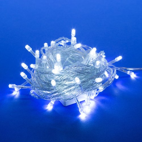 ULD-S0700-060-DTA WHITE IP20  Гирлянда светодиодная с контроллером. 7м. 60 светодиодов. Белый свет. Провод прозрачный. ТМ Uniel