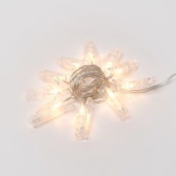ULD-S0200-010-STB-2AA WARM WHITE IP20 CLIPS  Гирлянда светодиодная на батарейках 2AA не в-к. Прищепки. 2м. 10 светодиодов. Теплый белый свет. Провод прозрачный. TM Uniel.